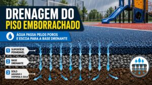 Como funciona a drenagem do piso emborrachado